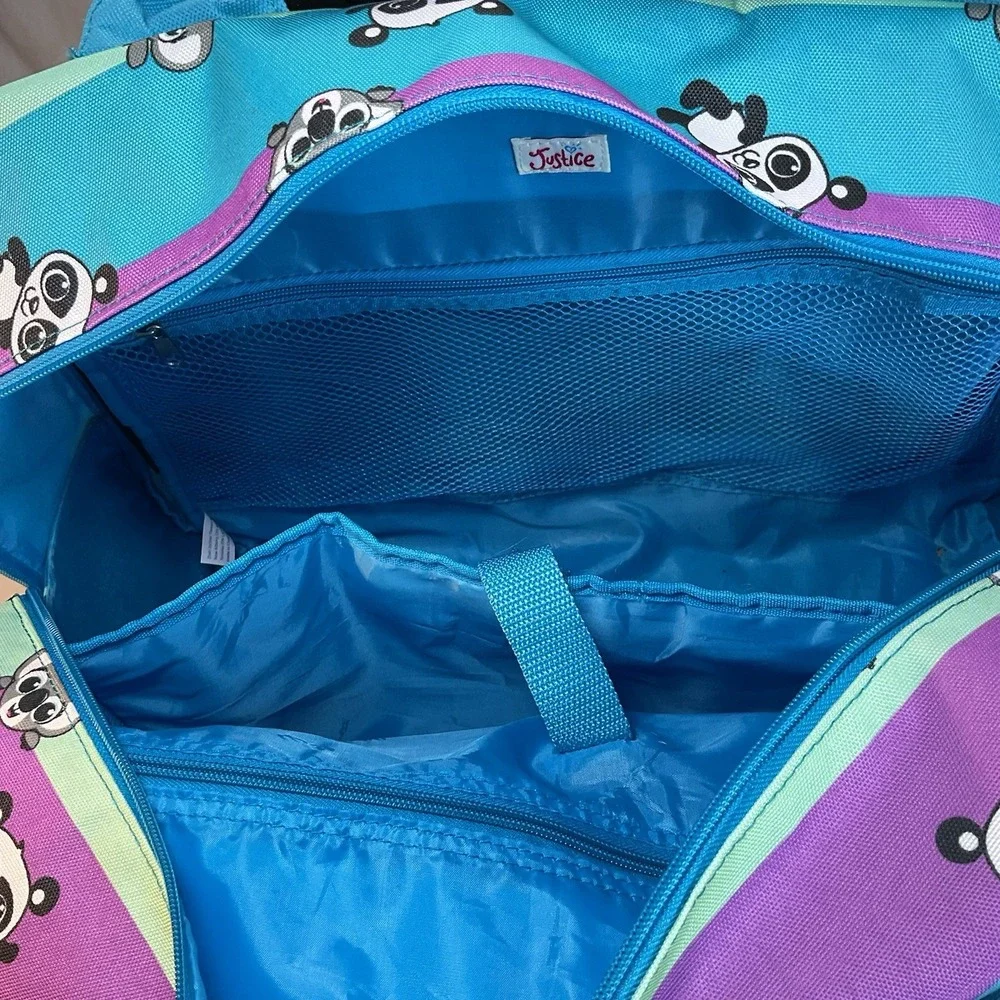Justice Panda Rolling Bag Vacation Travel Luggage 18in Zip Compartments 2013